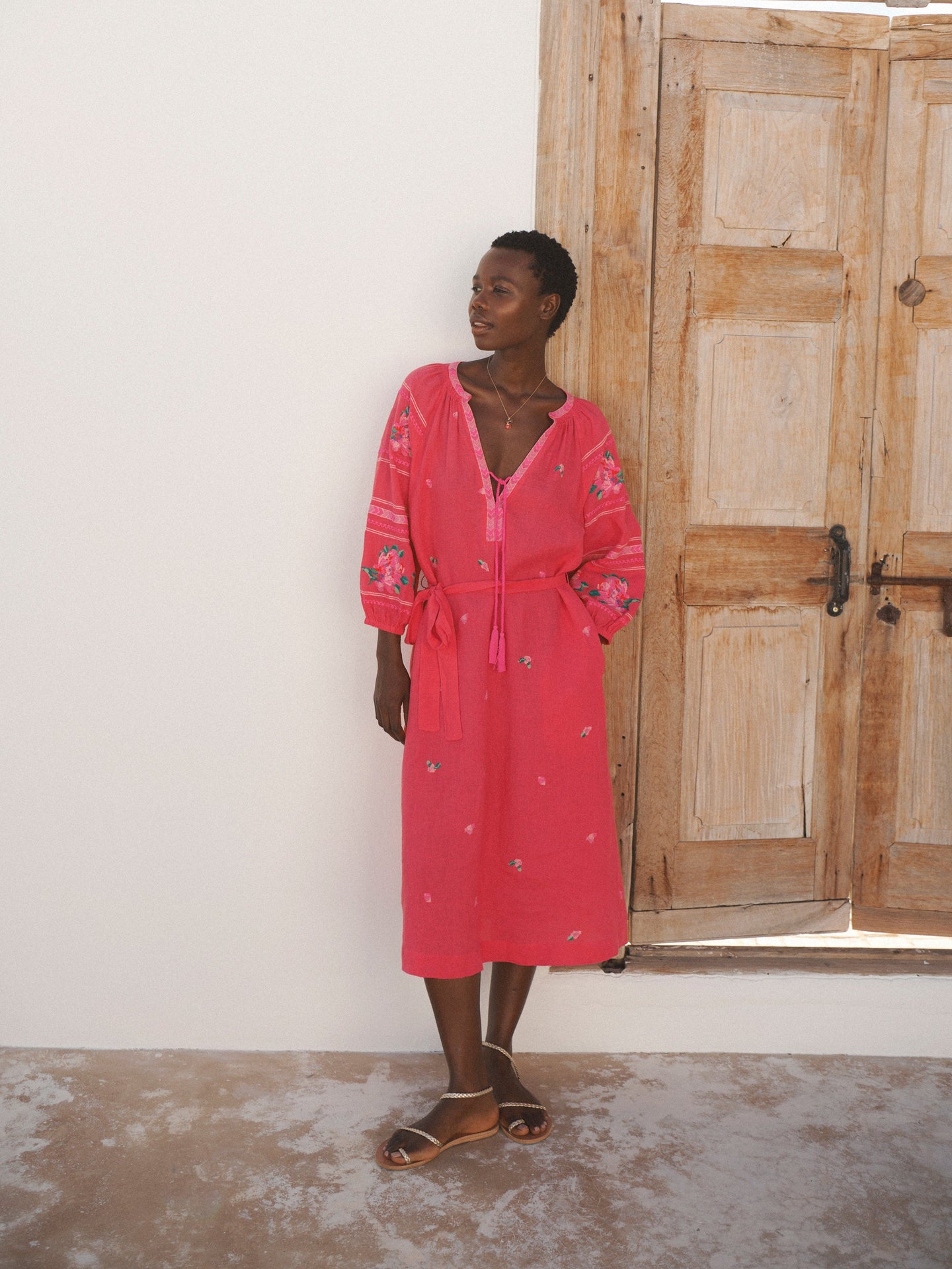 Pink Linen Dress