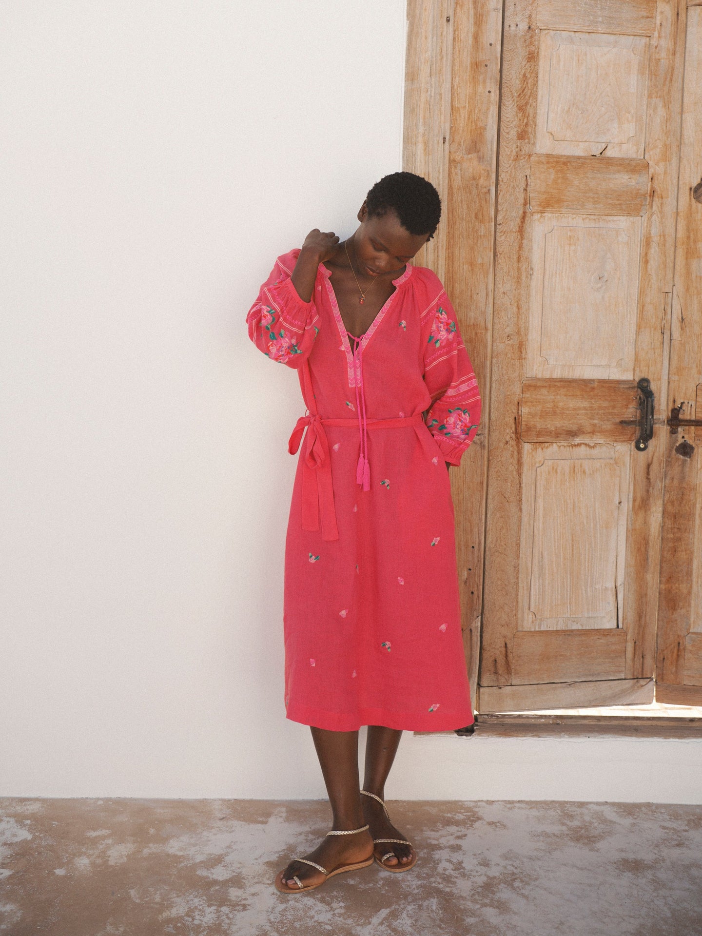 Pink Linen Dress