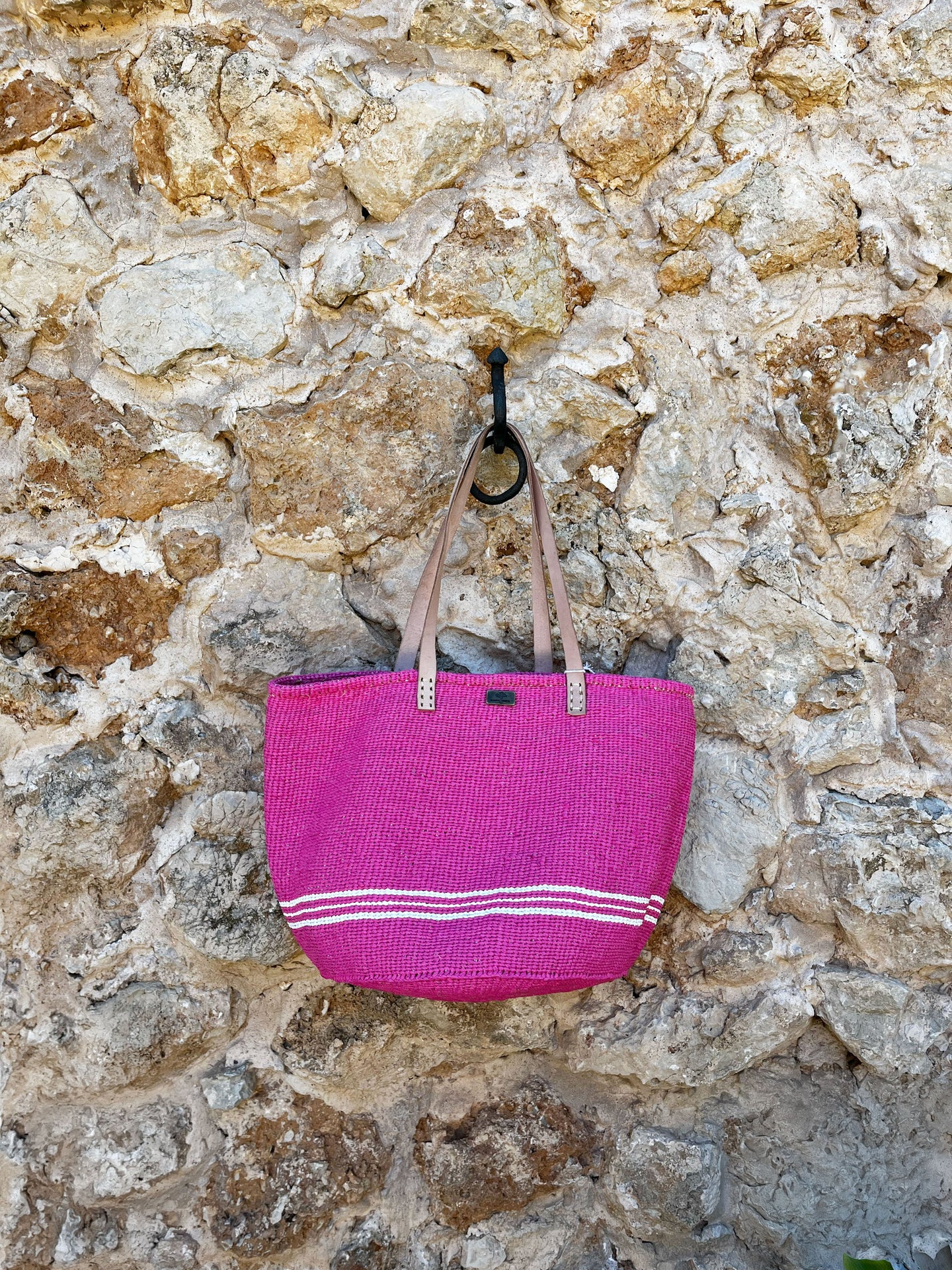 Pink Woven Bag