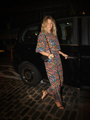 Thea silk watercolour diamond trousers