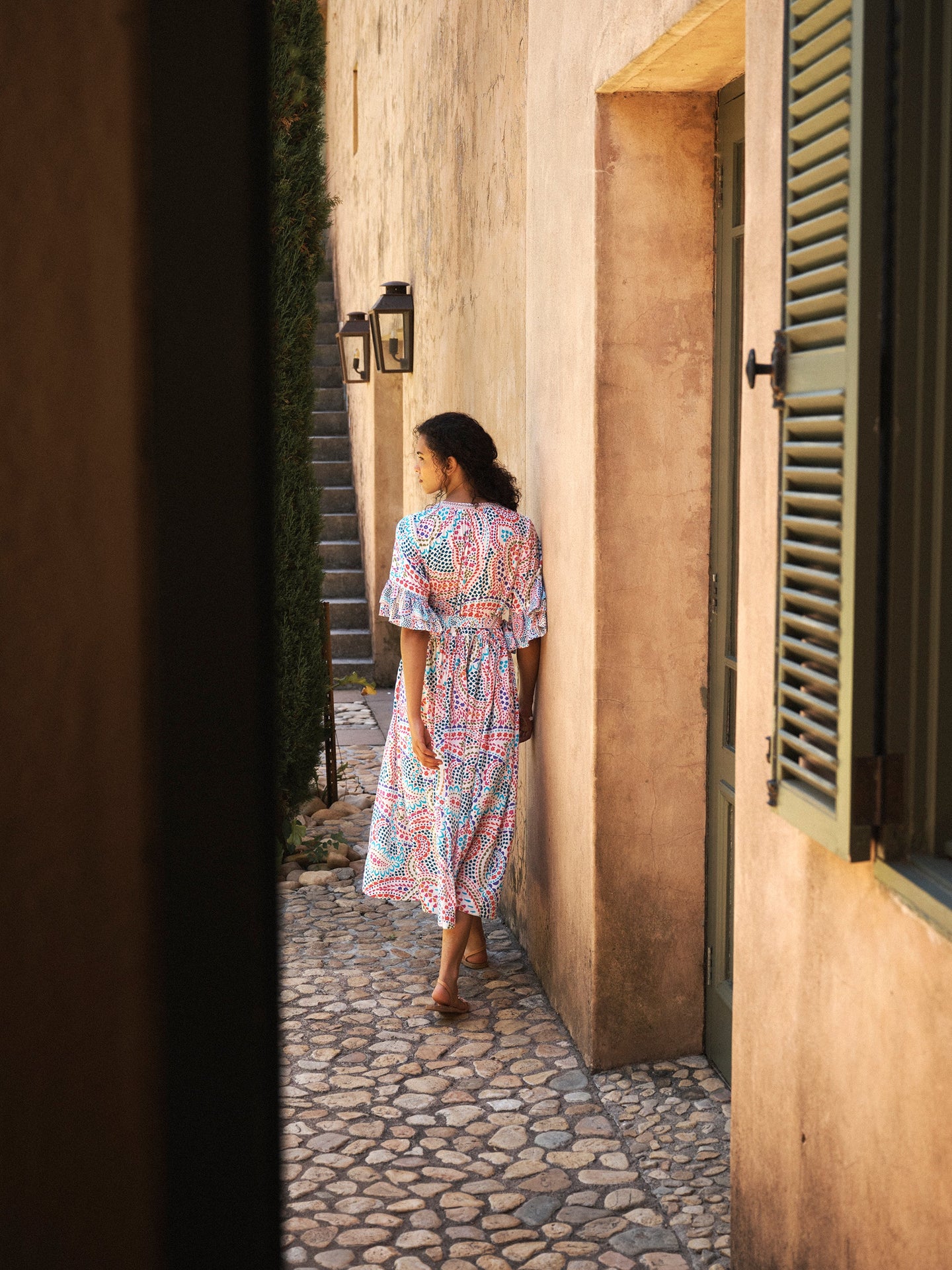 Zadie silk ivory star paisley dress