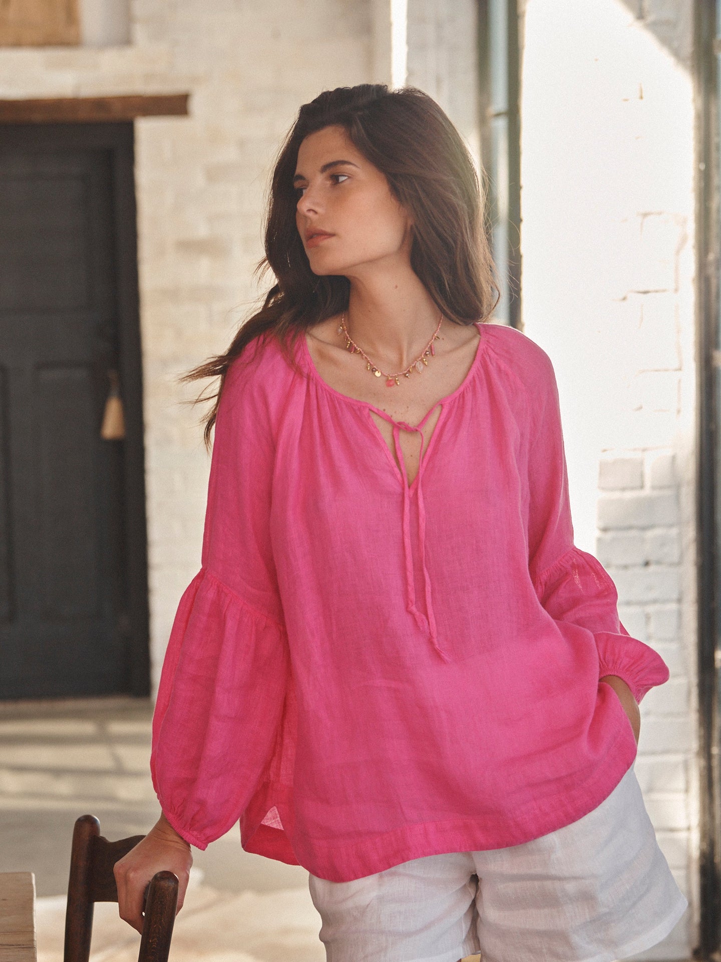 Pink Linen Dress
