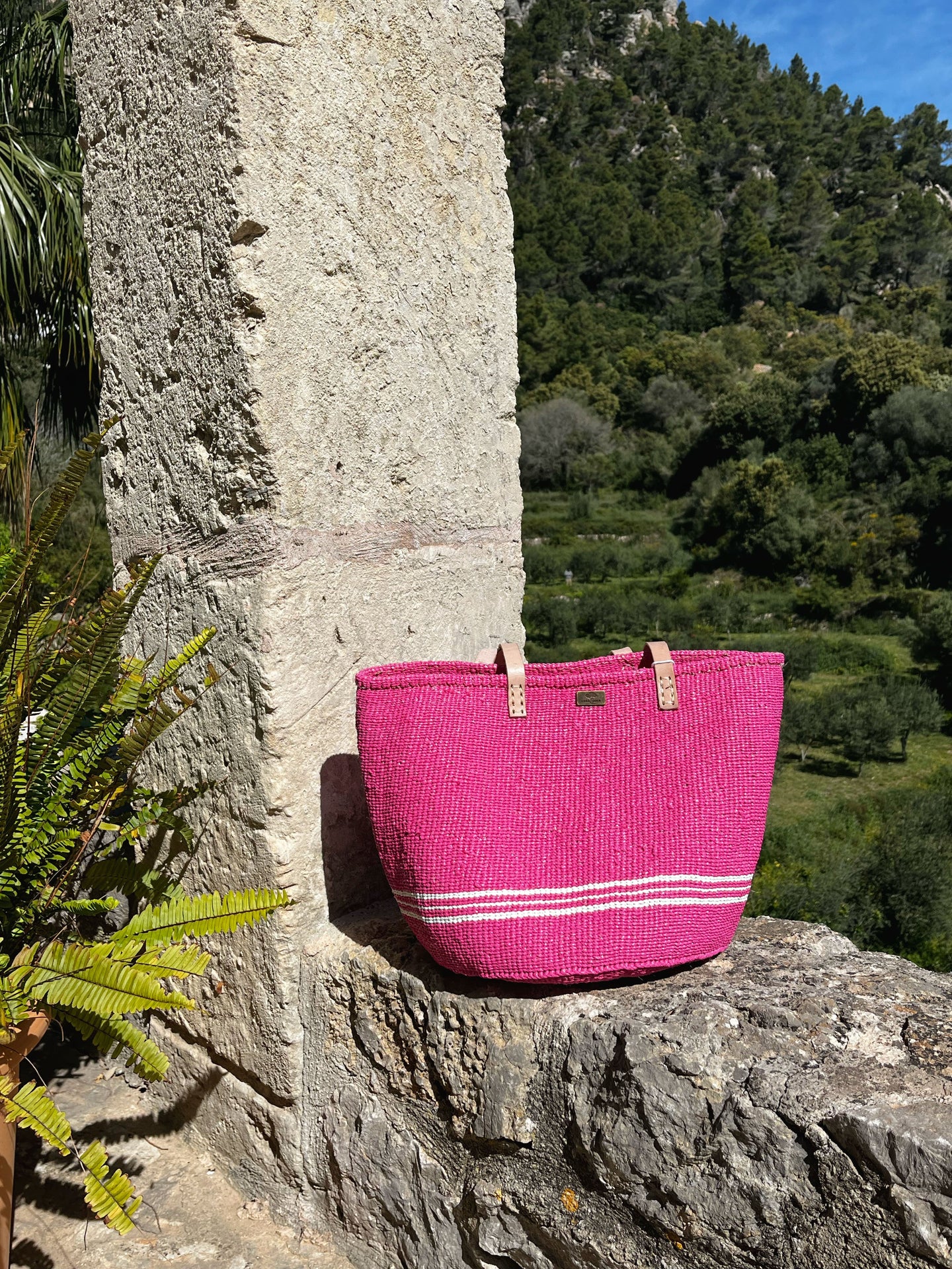Pink Woven Bag