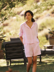 Tia linen short - Pink Sorbet