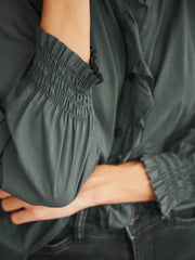 Stevie cotton frill shirt - Khaki