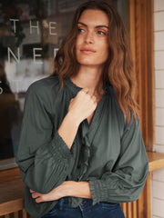 Stevie cotton frill shirt - Khaki