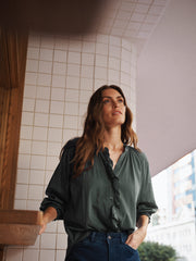 Stevie cotton frill shirt - Khaki