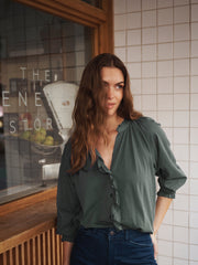 Stevie cotton frill shirt - Khaki