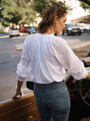 Stevie cotton frill shirt - White