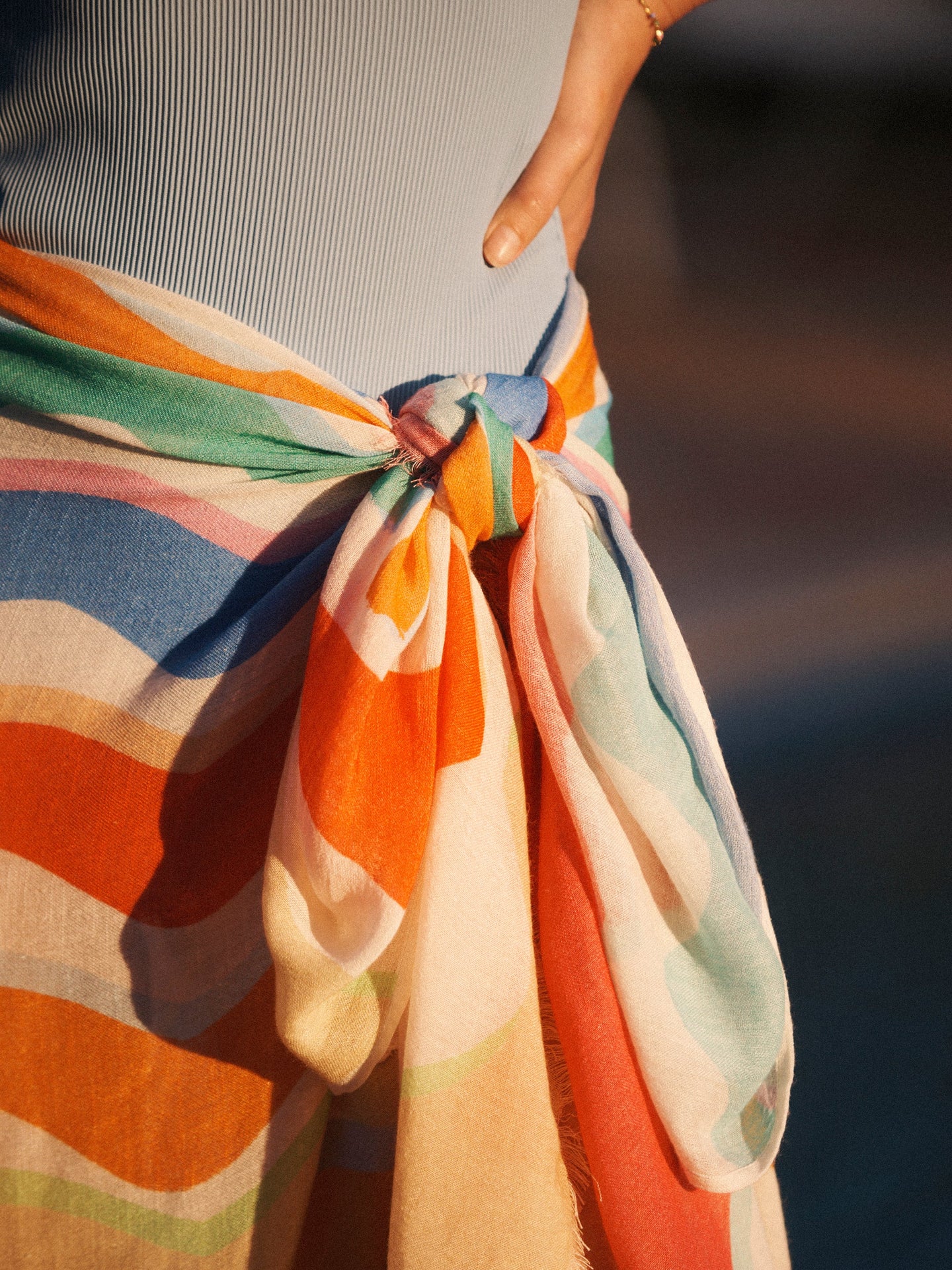 Summer wave printed scarf