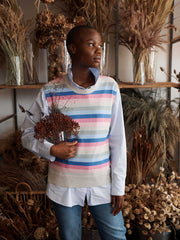 Shanie cotton cashmere multistripe tank