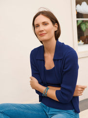 Plum cotton cashmere ribbed cardigan