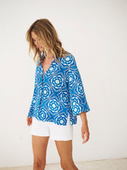 Myla cotton jean short - White