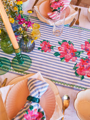 Blue Linen Table Runner