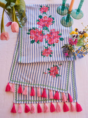Blue Linen Table Runner