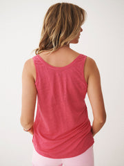 Pammy linen jersey vest - Raspberry