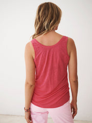 Pammy linen jersey vest - Raspberry