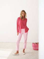 Pammy linen jersey vest - Raspberry