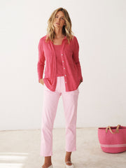 Tommy linen jersey shirt - Raspberry