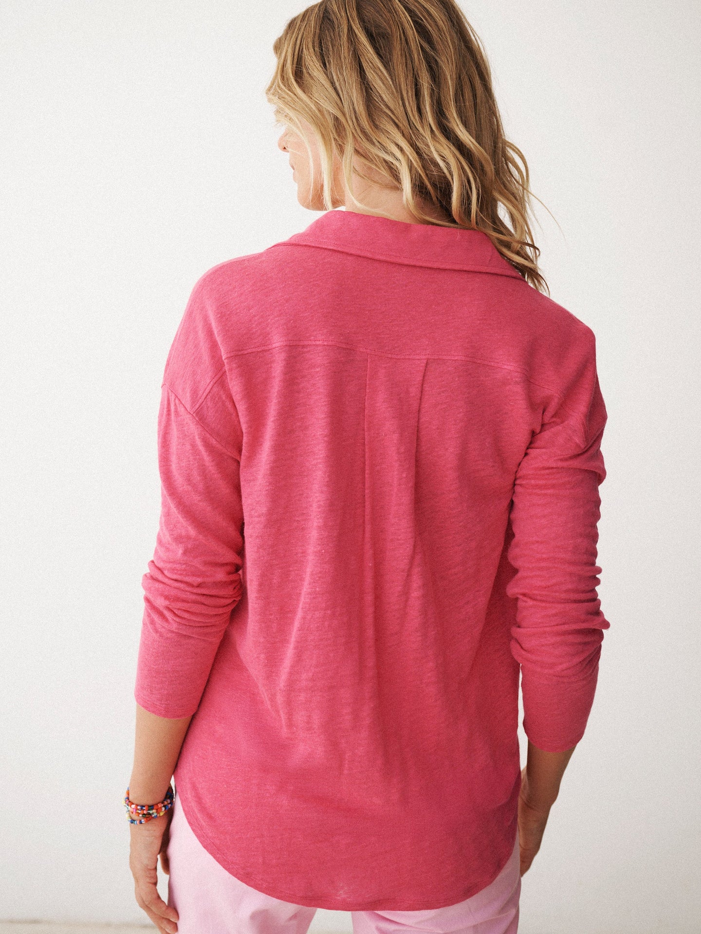 Tommy linen jersey shirt - Raspberry