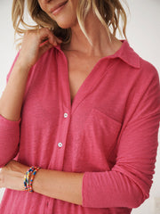 Tommy linen jersey shirt - Raspberry