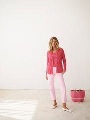 Tommy linen jersey shirt - Raspberry