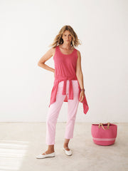 Pammy linen jersey vest - Raspberry