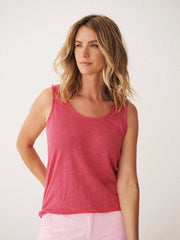Pammy linen jersey vest - Raspberry