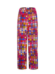 Thea silk etched square trousers