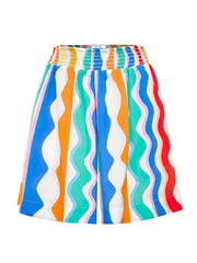 Tia silk wave print short
