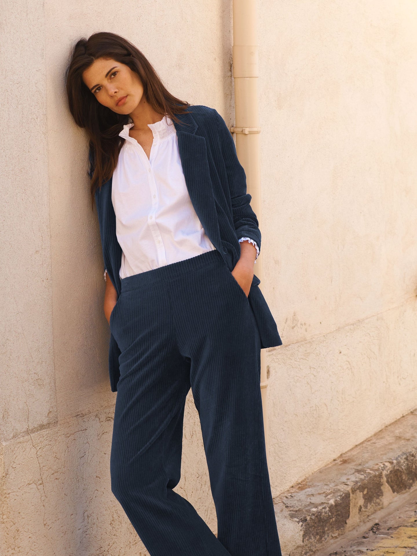 Natalie ribbed velour jacket