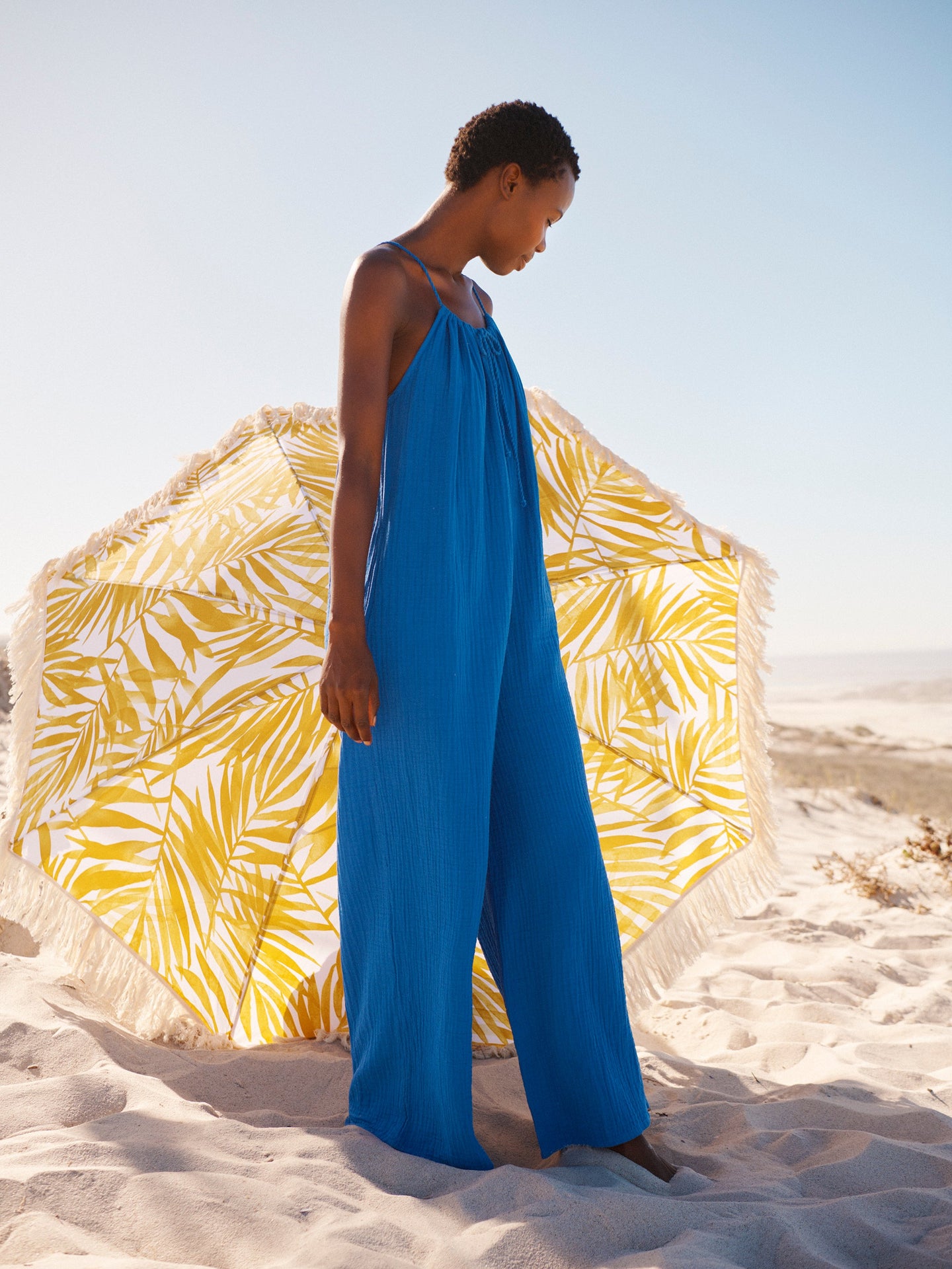 Blue Cotton Jumpsuit