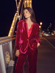 New May silk blend velvet jacket - Hot Pink