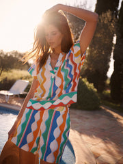 Tia silk wave print short