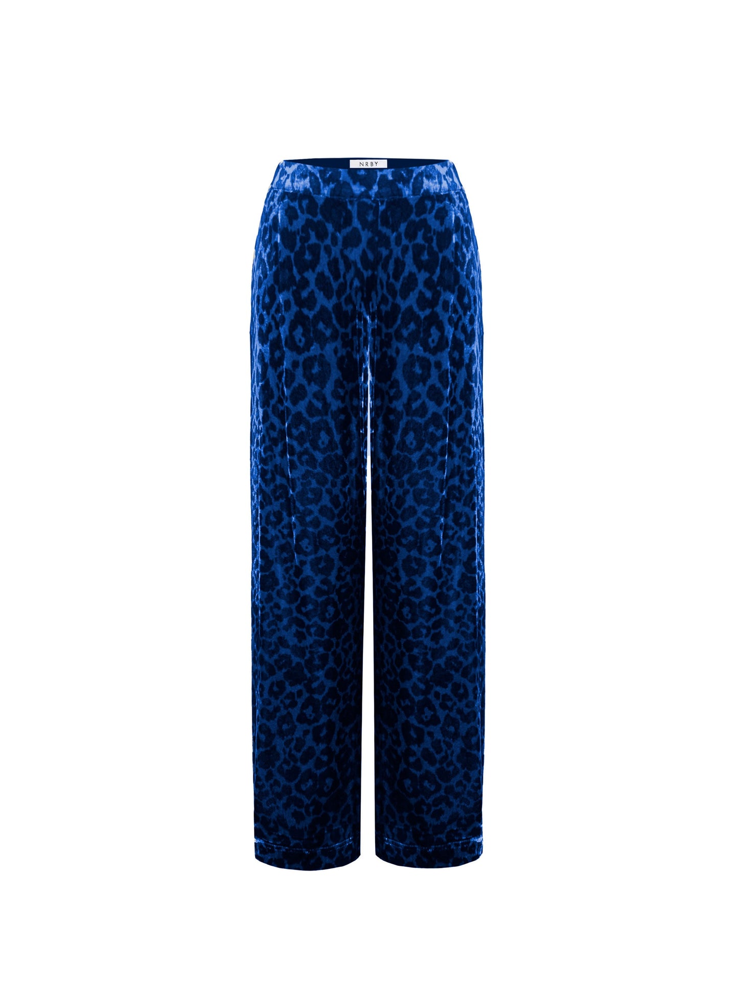 Thea silk blend velvet animal print trousers - Turquoise Animal Print