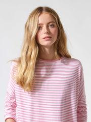 Faye cotton oversized t-shirt - Pink / White
