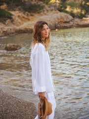 Elouise cotton double cloth shirt - White