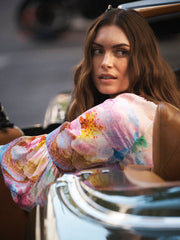 Ophelia silk etched flowers shirt