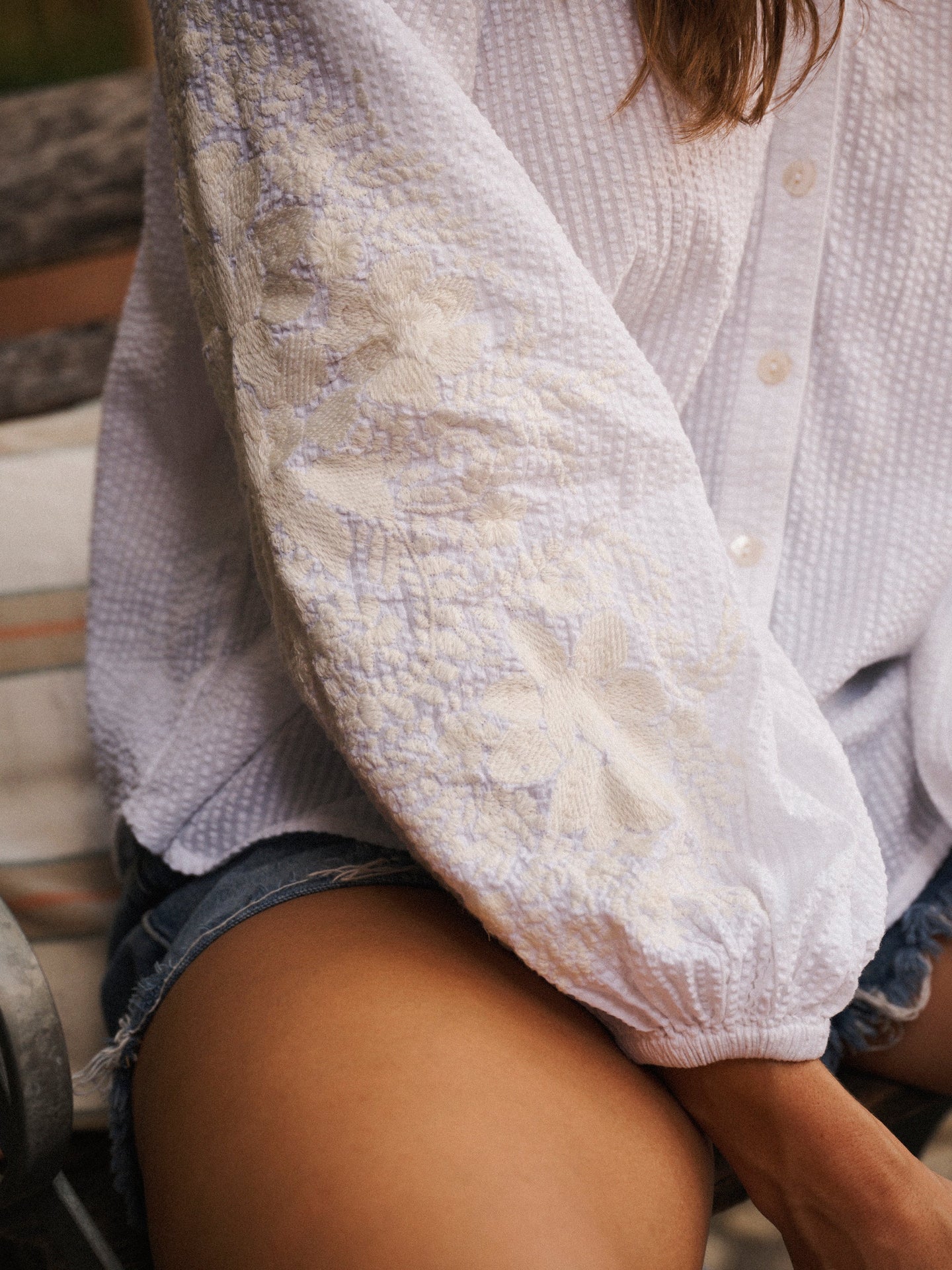 Jaya cotton embroidered shirt - White