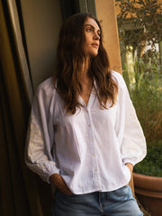 Jaya cotton embroidered shirt - White