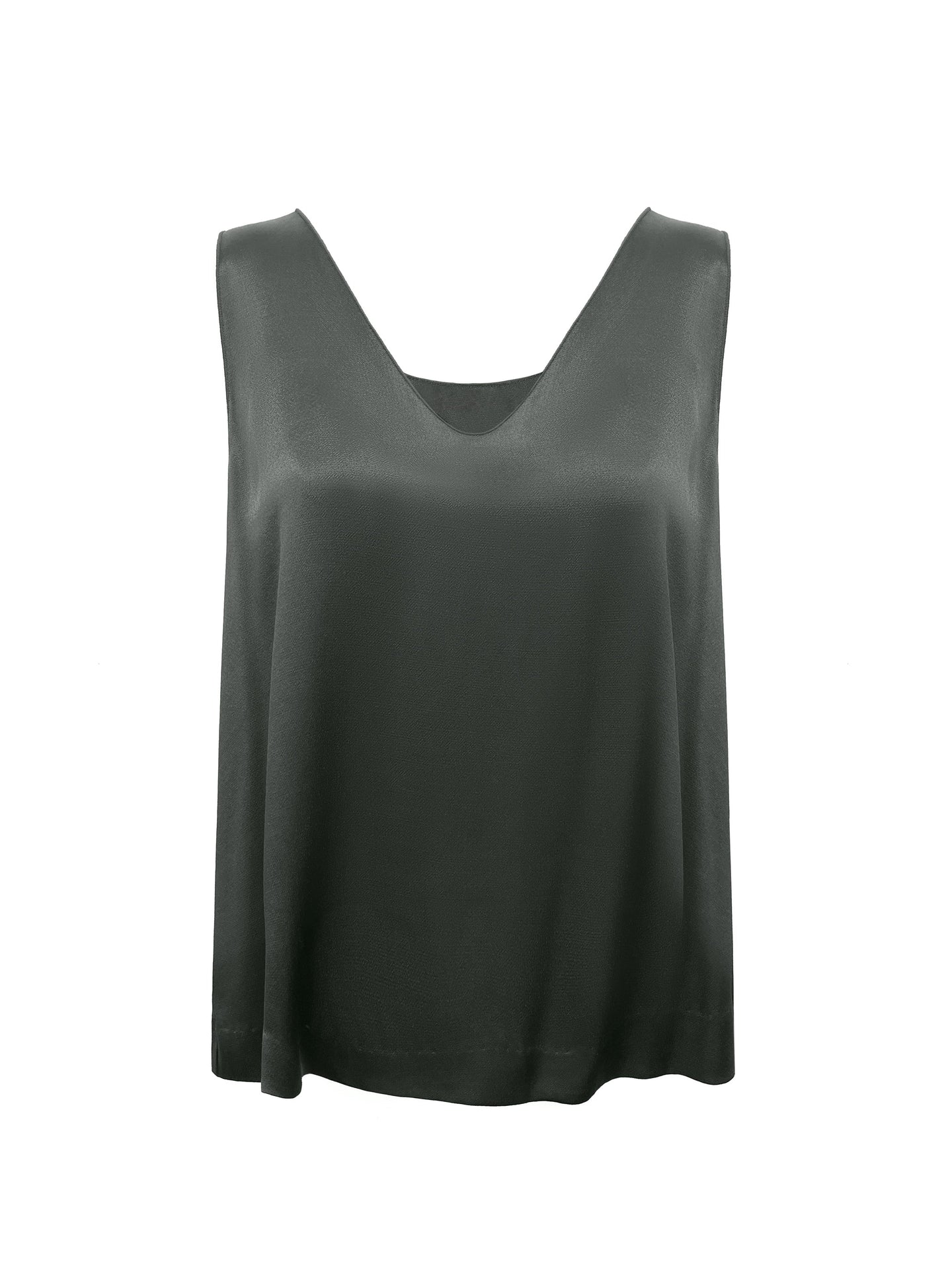 Verity satin reversible vest- Khaki