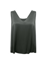 Verity satin reversible vest- Khaki