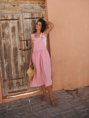 Pink Linen Dress