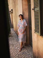 Zadie silk ivory star paisley dress