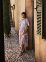 Zadie silk ivory star paisley dress