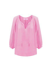 Annabel double cloth cotton smock top - Pink