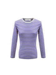 Billie cotton rib stripe t-shirt - Cobalt/Grey