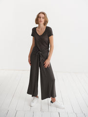 Evie jersey tie front trouser